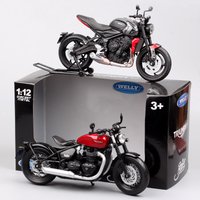 Welly 1/12 Scale Triumph Bonneville Bobber Tour Trident 660 2021 Motorcycle Model Diecasts & Toy Vehicles rider Bike Hobby Gift