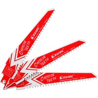 EZARC Carbide Reciprocating Saw Blades for Hard Wood and Metal Demolition, 150mm/225mm 6TPI Carbide Teeth Saw Blades 3pcs Set