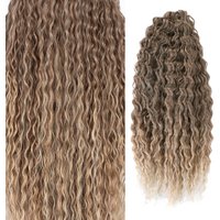 Ariel Curl Hair Water Wave Twist Crochet Hair Synthetic Braid Hair Ombre Blonde Pink 24 Inch Deep Wave Braiding Hair Extension