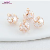 4PCS 10*11MM 14K Gold Color Brass Round Charms Pendants Necklace Earrings Jewelry Making Supplies Accessories