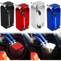 Universal Car Engine Square Shape Oil Catch Can Oil Tank Reservoir Breather Kit 0.5L Aluminum Racing Fuel Surge Tank Accessories
