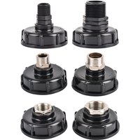 IBC Tank Adapter - S60x6 Coarse Thread to 1/2" & 3/4" Male Female, Stainless Steel Spout for Water Storage Containers