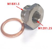 Exhaust O2 Oxygen Sensor Spacer Reducer Adapter M18 x 1.5mm to M12 x 1.25mm