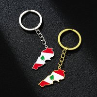 Fashion Lebanon Map Flag Key Chain Stainless Steel Men Women الجمهورية اللبنانية Maps Jewelry Gift