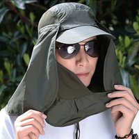 Summer Adjustable UV Sun Protection Fishing Sun Hat Breathable Baseball Cap Fisherman Cap Outdoor Neck Face Sunshade Hat