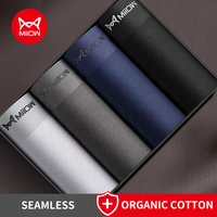 MiiOW 4Pcs Cotton Men's Panties Graphene Antibacterial Boxer Innerwear Man Underwear Seamless Breathable Man Underpants Boxers