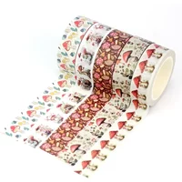 2023 NEW 1PC 10M Decorative Autumn Red Mushrooms and Leaves Washi Tape Set for Scrapbooking Planner Masking Tape Cute Stationery
