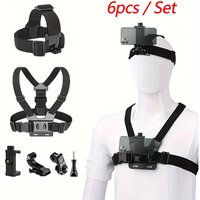 Action-Kamera Zubehör-Set Kopfband Brustgurt Halterung Verstellbarer Halter für GoPro Telefon DJI Osmo SJCAM AKASO Insta360