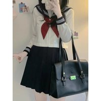 Original Design ort orm Skirt Set JK School orm Sle Spring Summer Women's High Waist Stand Length Polyester