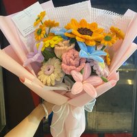 520 Valentine's Day bouquet twisted stick tulip couple handmade DIY material package birthday gift for girlfriend rose bouquet