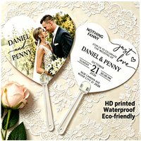 20/50/70Pcs Personalized Custom Wedding Hand Fans Double-Sided Printed Wedding Program Fan with Photo Business Logo Fan Bulk