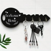 1 Piece Bohemian Style Country Wooden Key Stand With Shelf And Hook - Easy To Install, Space-Saving Wall-Mounted Organizer