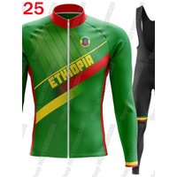 AliExpress NONE 2025 Ethiopia National Team Cycling Jersey Set Summer Winter Clothing Suit Mens Long Sleeve MTB Bike Road Pants Ropa Ciclismo