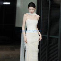 E56A Luxurious Wedding Scarves Floor Length Sleeveless Bridal Scarf Ballroom Scarf