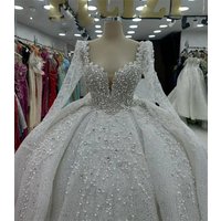 Customized 2026 New Princess Wedding Dresses Sweetheart Long Sleeves Vestido De Novia Luxury Lace Sequined Bride Robe De Mariee