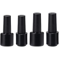 Black Refillable Nail Polish Bottles with Brush - Empty Gel Nail Containers 6/7/8/10mL for Travel DIY Cosmetic Storage Kit