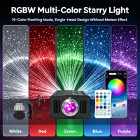 RGBW Glasfaser-Sternenhimmel-Deckenleuchte für Autos, Bluetooth-App-gesteuertes Sternenhimmel-Set mit Musik-Synchronisation & Fernbedienung, Funkelnder Effekt für Auto-Dach und Heimkino,