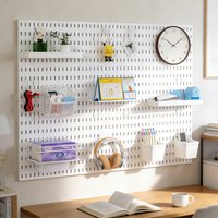 Home Storage Pegboard Wall Rack – Drill-Free Mount for Organizing Household Items, Customizable Display & Decorative Shelving