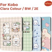 Twosheep 6-inch Case for Kobo Clara BW Clara Colour Clara 2E TPU Magnetic Flip Auto Wake Sleep TPU soft Cover Cute style