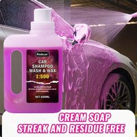 Savon de lavage auto mousse rose 500 ml, cire haute concentration qui crée un revêtement céramique, nourrit et protège toutes les peintures de voiture