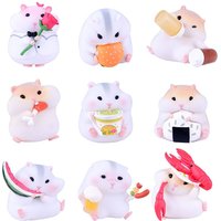 Flocking Mouse Hamster Clarke Figures Foodie Series Model Toys Gourmet Hamster Figures Cartoon Cute Collectible Toys