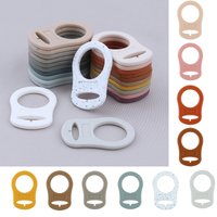 5pcs Food Grade BPA Free Silicone Adapter Rings Holder for Button Style Dummy Nipple Baby Pacifier Soother Teething Ribbon Clip