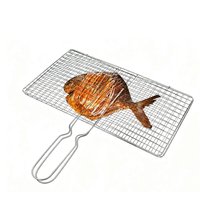 Barbecue Grill Folding Vegetable Clip Foldable Rack Net With Handle Stainless Steel Fish Grilling For Home Cooking Kitchen party