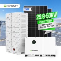 Growatt Hybrid Solar System 30KW 40KW 50KW 3 Phase Complete Kit Commercial Industrial LiFePO4 Battery Storage Mono Solar Panel S