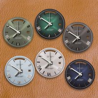 31mm S Logo New Rome Black Dial Sunray Dial No Luminous Suitable For 8285 Movement Watch Modification Accessories