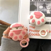 Kawaii Cute Cartoon Cat Paw Soft Silicone Protective Shell Soft Case For JBL Wave 200TWS With Keychain Cover for jbl 200