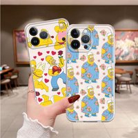 The Simpsons Funny Homer Case for iPhone 17 Pro Max 12 Mini 15 14 Plus XR 13 Pro 11 16 17e Air XS Max Soft Phone Cover