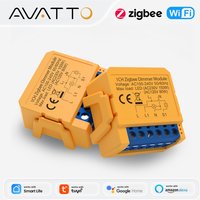 AVATTO Tuya ZigBee/WiFi Dimmer Switch Module DIY Breaker 1/2 Gang Supports 2 Way Control Works with Alexa Google Home