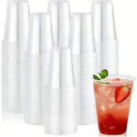 50/100PCS Disposable Transparent Plastic Cups Household Drinking Cups Fruit Juice Coffee Ice Crea Birthday Party Utensils