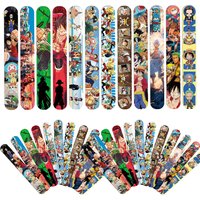 12/24/36pcs One Piece Slap Bracelets Birthday Party Favors Gifts Snap Bracelet Wristbands Birthday Goodie Supplies Reward Prizes