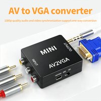1080P AV RCA CVBS to VGA Video Converter with 3.5mm Audio Supports PAL NTS Video Adapter for TV Set-Top Box Monitor PC