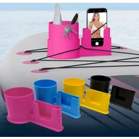 2 in 1 Anti Tilt SUP Cup and Phone Holder No Spill Drink Bottle Mount for Water Sports Paddle Board Kayak Canoe