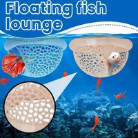 New Aquarium Floating Cave Fish Shrimp Hideout Shelter 3-in-1 Hammock Feeding Ring & Resting Spot for Betta Small Aquatic Pets