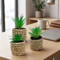 Artificial Pots Creative Office Decor Photography Props with Realistic Texture and Low Maintenance Design