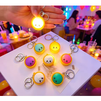 4-12PCS Glow Dumpling Keychain Lovely Baozi Steamer Simulation Dumpling Keyboard Clicker Stress Relief Toy Backpack Pendant Gift