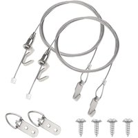 2sets Adjustable Picture Hanging Wire Mirror Frame Hanging Cable Heavy Duty Stainless Steel Wire Rope for Mirror Paintings Lamp