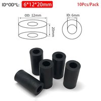 10Pcs/Pack New Non-Threaded ABS Spacer PCB Board Support M3-M10 Hollow Standoff Black TV Install Column Pillar Nylon Washer