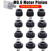 Surpass Hobby M0.6 5mm 17T 18T 19T 20T 21T 22T 23T 24T 25T 26T 27T 28T Black Steel Pinion Motor Metal Gear for 1/8 1/10 RC Car