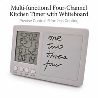 Digital Kitchen Timer Large LCD 4 Channel Digital Timer Kitchen Timer Count Down Up Timer tablets KT002(White button)