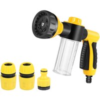 Adjustable Foam Water Gun For Car Washing, High-Pressure Garden Spray Pot With Soap Solution Container And Quick Connector