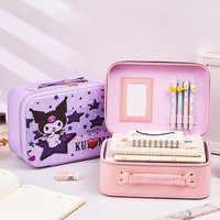 Cartoon Makeup Box - Women's Portable Skin Care Storage Organizer - Large Capacity PU Leather Handbag