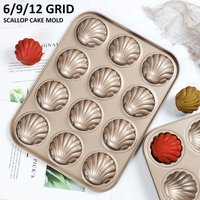 Madeleine Mold Cake Baking Pan 6/9/12-Cavity Non-Stick Candy Mold Food Grade Carbon Steel Cake Mold Madeleine Pan Shell Shaped