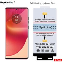 3 Stück selbstheilende Hydrogel-Gel-Folie für Motorola Edge 50 Neo Pro Moto Edge 50 Fusion Ultra TPU Displayschutzfolie Fix Tools