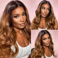 100% human hair Ombre Straight Hair Ombre Human Hair Bundles With Lace 4/30 1B/4/27