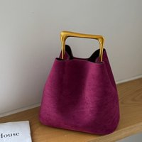 Luxury Women Handbags Velvet Elegant Wedding Party Dress Shoulder Clutch Bag Fashionable Metal Handle Purse Spring Summer New