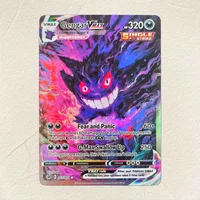 Pokemon English Gengar VMAX 007/002 DIY Holographic Foil Texture Card, Perfect Condition Premium Anime Collection Card